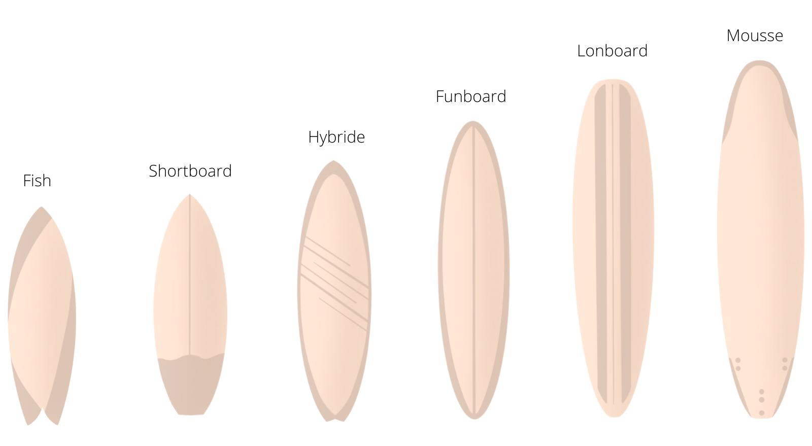 Les types de planches de surf